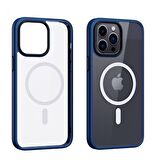 Smcase iPhone 14 Pro Max Kılıf Manyetik Wiriless Destekli Krom Silikon  Wiriless Şarj Aleti