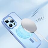 Smcase iPhone 14 Pro Max Kılıf Manyetik Wiriless Destekli Krom Silikon  Wiriless Şarj Aleti