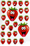 Sticker Kabartmalı A4 boyutunda Stiker Defter, planlayıcı etiket, -(Lim061) - Çilek