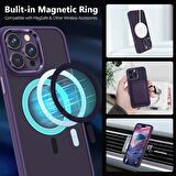 Smcase iPhone 14 Pro Kılıf Manyetik Wiriless Destekli Krom Slim Silikon