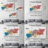 Harita Sepeti Şırnak İli ve İlçeler Haritası Dekoratif Kanvas Tablo 1461