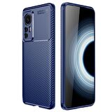 Smcase Xiaomi 12T Pro Kılıf Kamera Korumalı Negro Karbon Dokulu Silikon