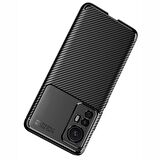 Smcase Xiaomi 12T Pro Kılıf Kamera Korumalı Negro Karbon Dokulu Silikon