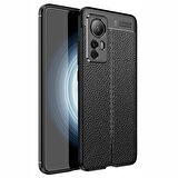 Smcase Xiaomi 12T Pro Kılıf Kamera Korumalı Deri Dokulu Silikon