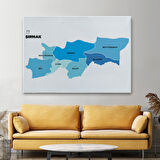 Harita Sepeti Şırnak İli ve İlçeler Haritası Dekoratif Kanvas Tablo 1462