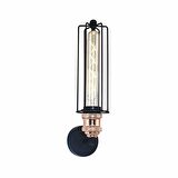Rsylight Metal Retro Dekoratif İç Mekan Duvar Siyah Mafsallı Aplik 