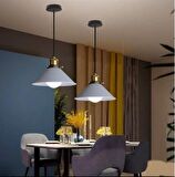 Rsylight Retro Metal Dekoratif Rustik Gri Tekli Sarkıt Avize Çap 30 cm