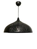 Dylight Retro Kahve Mermer Desenli Dekoratif Tekli Rustik Metal Sarkıt Avize 43 Cm