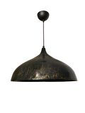 Dylight Retro Kahve Mermer Desenli Dekoratif Tekli Rustik Metal Sarkıt Avize 43 Cm