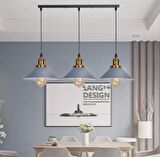Dylight Retro Dekoratif 3 lü Gri Rustik Metal Sarkıt Avize 60 Cm