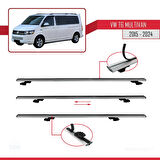 Volkswagen T6 Multivan 2015-2024 Arası ile Uyumlu BASIC Model Ara Atkı Tavan Barı Gri 2 Adet