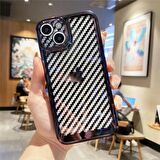İPHONE 13 KARBON FİBER KAPLAMALI TLP YUMUŞAK RENKLİ SİLİKON KILIF