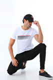 Erkek Beyaz Süprem %100 Pamuk Bisiklet Yaka Kısa Kol Baskılı T-shirt - 146
