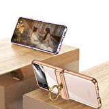 Gpack Samsung Galaxy Z Flip 4 Kılıf Kıpta Yüzüklü Lens Korumalı Kapak
