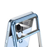 Gpack Samsung Galaxy Z Flip 4 Kılıf Kıpta Yüzüklü Lens Korumalı Kapak