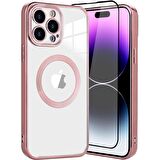 Smcase iPhone 14 Pro Kılıf Kamera Korumalı Omega Lazer Silikon  Tam Kapatan Ekran Koruyucu