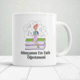 Dünyanın En Tatlı Öğretmeni - Öğretmenler Günü Temalı Baskılı Kupa Bardak  Mod1
