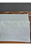 30x50cm SARRA 6'LI DİKİŞLİ ETAMİN HAVLU - SU YEŞİLİ