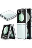 Samsung Z Flip 5 ile Uyumlu 2 Parçalı Şeffaf Kılıf