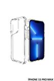 İphone 15 Pro Max Kılıf Kamera Çıkıntılı Şeffaf Darbe Emici Sert Silikon Kapak T-Max