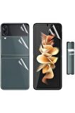 Samsung Z Flip 4 ile Uyumlu Ön & Arka Full Body Esnek Nano Çizilmez Ekran Koruyucu