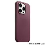 iPhone 15 Pro Max için MagSafe özellikli Mikro Dokuma FineWoven Kılıf