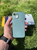 İphone 15 Uyumlu Parlak Premium Renkli Cam Telefon Kılıfı