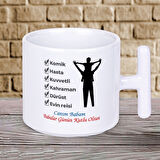 Kahraman Dürüst Evin Reisi Yazılı Babalar Gününe Özel Hediyelik T Kupa Bardak