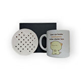 Nostaljik İçerikli Siyah Hediye Kutusu ve Kurban Olsunlar Bana Baskılı Kupa Bardak