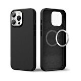 Smcase iPhone 14 Pro Max Kılıf Alphines Wiriless Destekli Suni Deri Kapak