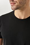 Erkek Siyah-gri Melanj-beyaz-antrasit-k.gri Slim Fit Bisiklet Yaka %100 Pamuk 5'li Tişört Paketi