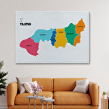 Harita Sepeti Yalova İli ve İlçeler Haritası Dekoratif Kanvas Tablo 1481