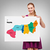 Harita Sepeti Yalova İli ve İlçeler Haritası Dekoratif Kanvas Tablo 1481