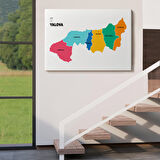 Harita Sepeti Yalova İli ve İlçeler Haritası Dekoratif Kanvas Tablo 1481