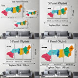 Harita Sepeti Yalova İli ve İlçeler Haritası Dekoratif Kanvas Tablo 1481