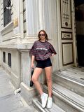 Lıve For Glory Baskılı Füme T-Shirt