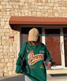Yeşil Point Pomona Yazılı Oversize Streetwear