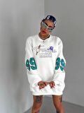 Beyaz Trouble Maker Oversize Sweatshirt