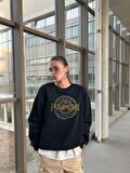 Pumpkins Siyah Oversize Sweatshirt