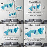 Harita Sepeti Yalova İli ve İlçeler Haritası Dekoratif Kanvas Tablo 1483