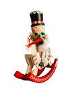 YILBAŞI DEKOR ATLI KARDAN ADAM AHŞAP FİGÜR 29CM