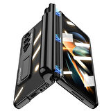 Smcase Samsung Galaxy Z Fold4 Kılıf Kıpta Kalem Bölmeli Standlı Kapak