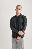 DeFacto Regular Fit Tensel Uzun Kollu Basic Düz Gömlek B6154AX23AUAR231
