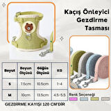 Yeni Sevimli Kaçış Önleyici Kedi Yürüyüş Vücut Tasmaları Yeşil ( S Beden)