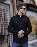 Gabardin Çıt Çıtlı Slim Fit Gömlek
