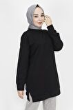 Pul İşleme Detaylı 2 İp Kumaş Sweatshirt