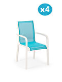 Omnipazar SY-2528 Plastik Fileli Bahçe Koltuk Sandalye 4'lü Set