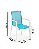 Omnipazar SY-2528 Plastik Fileli Bahçe Koltuk Sandalye 4'lü Set