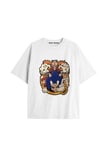 UNİSEX Bay Sonic Desenli Beyaz Yazlık T-shirt