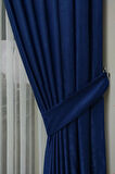 Fon Kumaş Perde Parlement Mavi Renk Kadifemsi Yumuşak Soft Kanat Yan Perde 1e 3 Dökümlü Pile